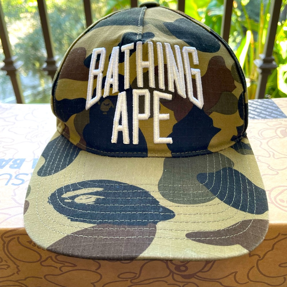 Bape NYC Embroidered Logo Camo Hat
